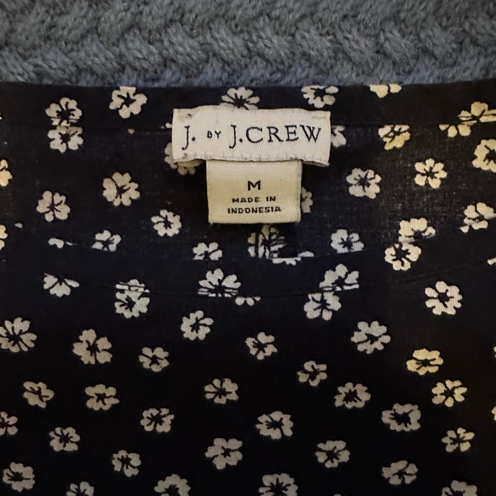 J. Crew Black Floral Top